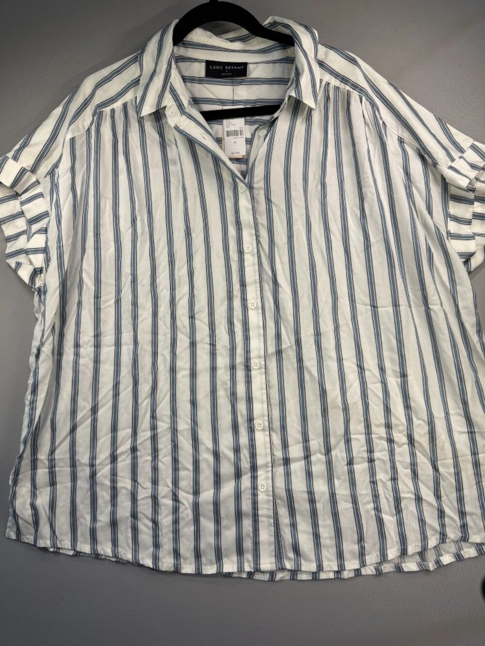 NWT Lane Bryant Size 12 Striped Sleeveless Button Front Blouse